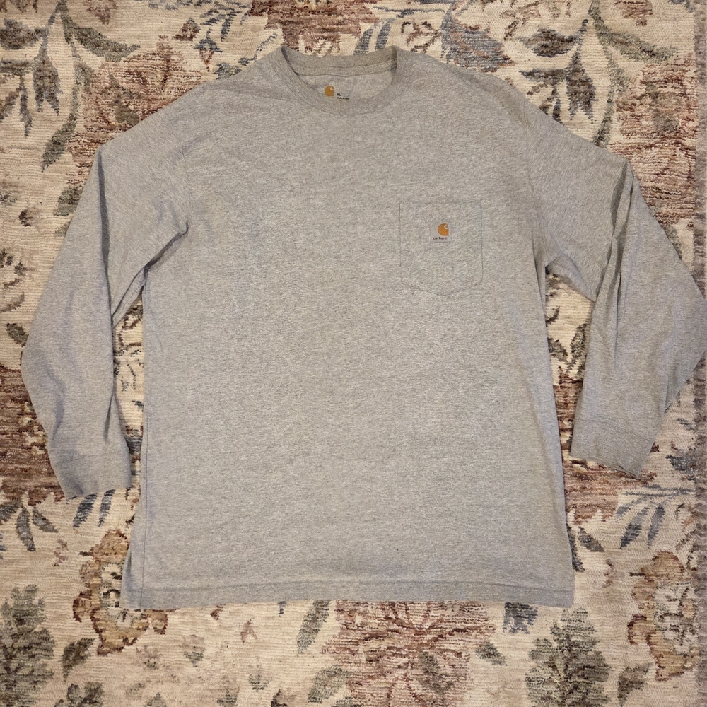 Carhartt Heather Gray Long Sleeve Shirt With Pocket - Men's XL